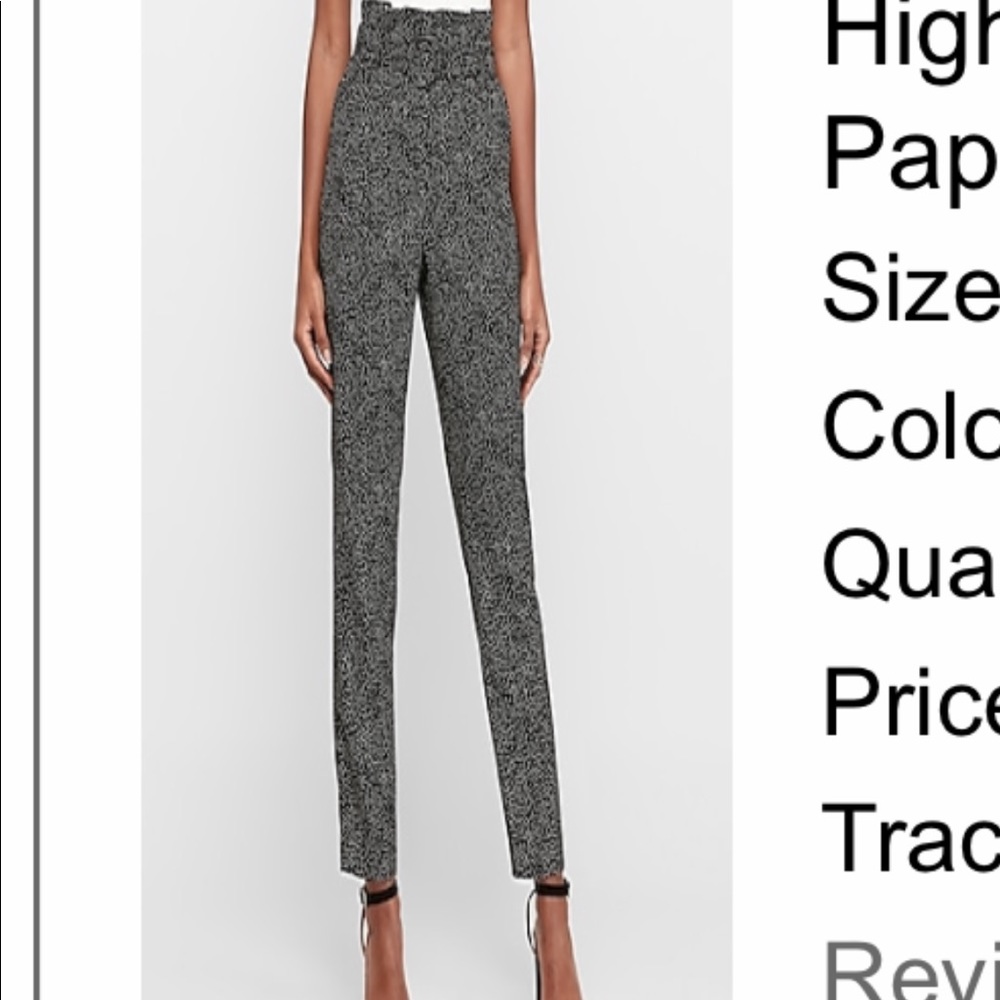 NWT High waisted spotted  paper bag ankle pant